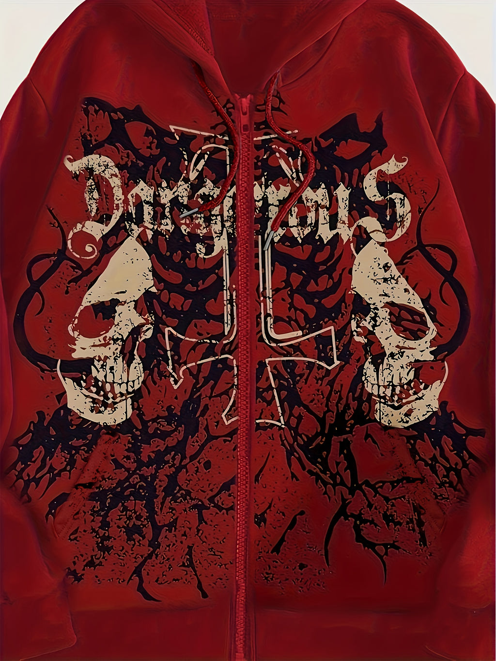 Trendy Pattern Women's Fashion Hooded Sweatshirt, Available in Christmas Red