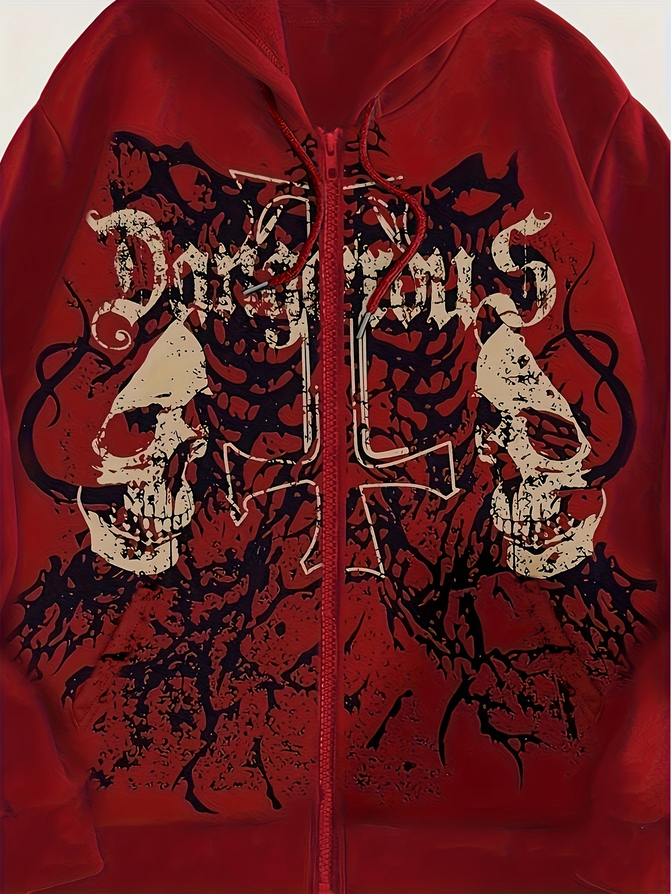 Trendy Pattern Women's Fashion Hooded Sweatshirt, Available in Christmas Red