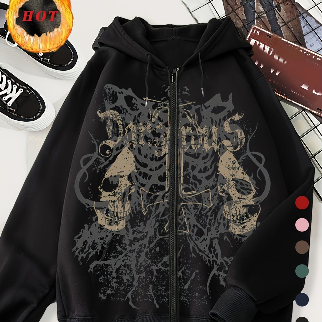 Trendy Pattern Women's Fashion Hooded Sweatshirt, Available in Christmas Red