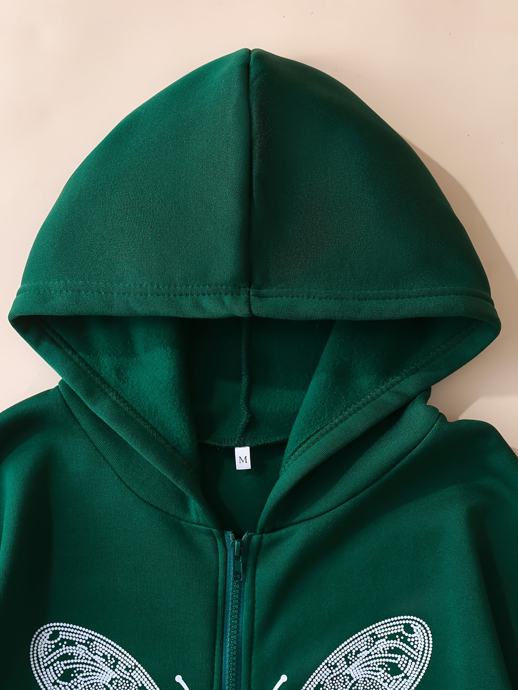 Y2K Butterfly Pattern Zip Up Hoodie, Casual Long Sleeve Drop Shoulder Hoodie, Women's Clothing