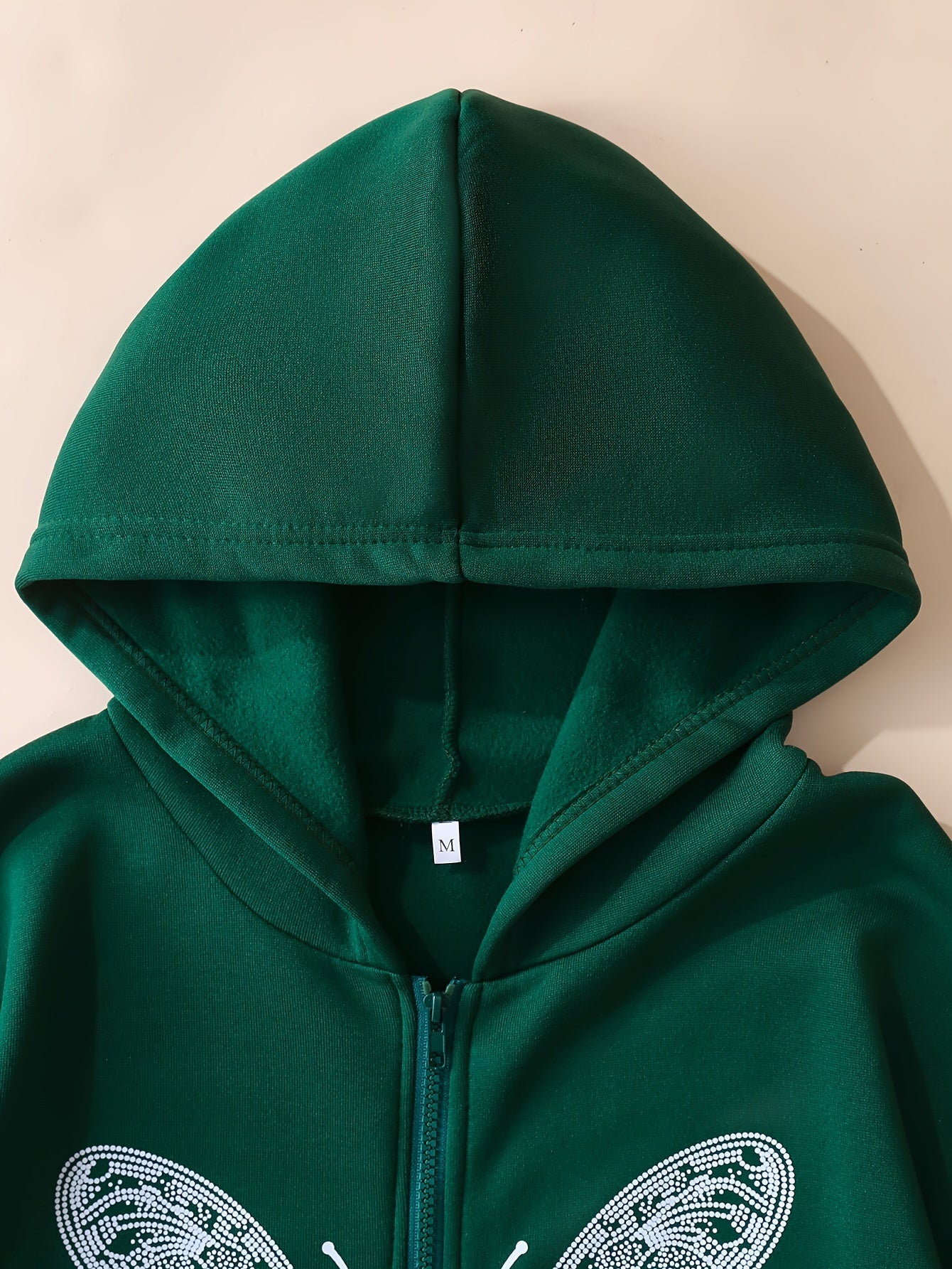 Y2K Butterfly Pattern Zip Up Hoodie, Casual Long Sleeve Drop Shoulder Hoodie, Women's Clothing