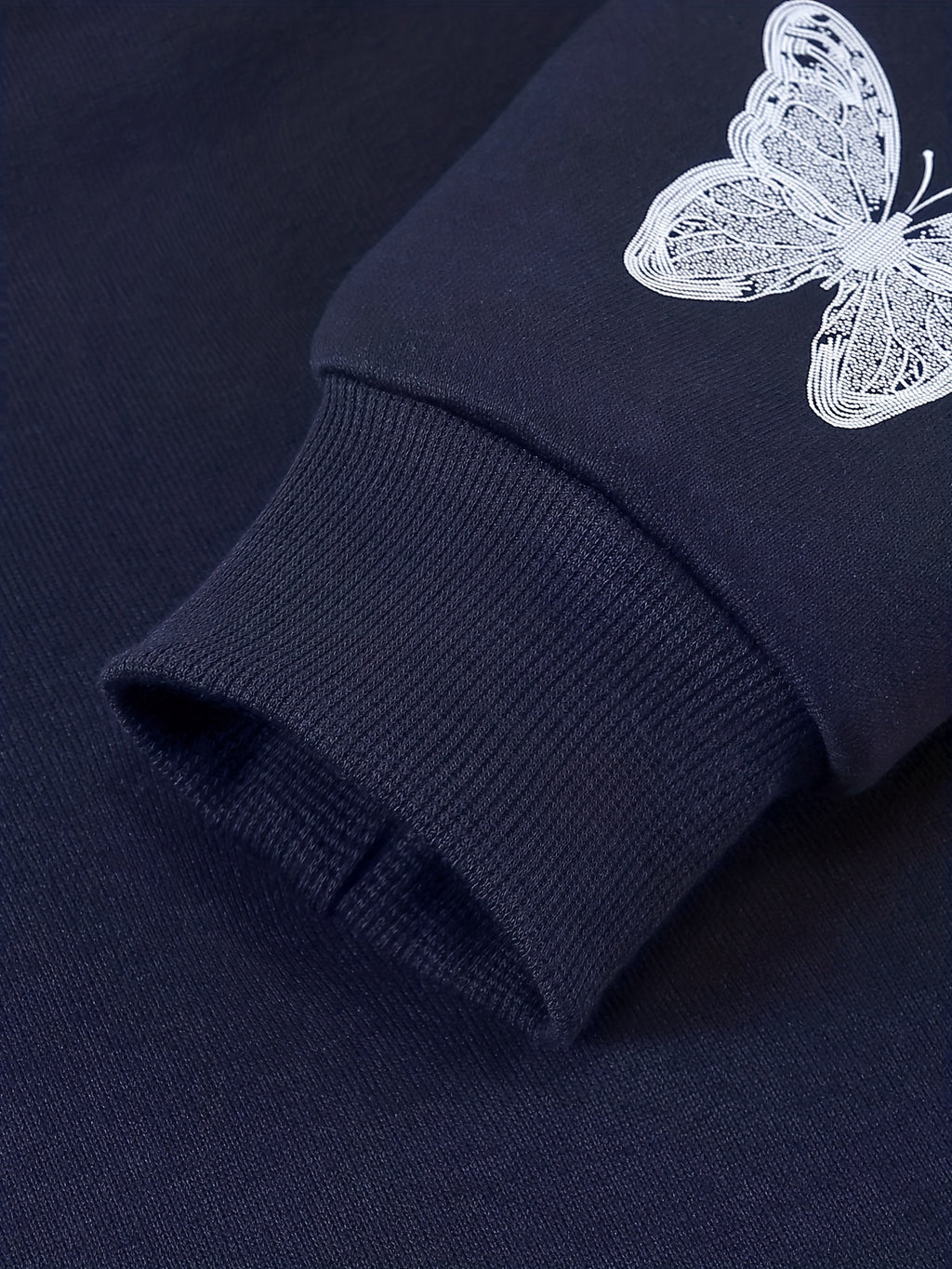 Y2K Butterfly Pattern Zip Up Hoodie, Casual Long Sleeve Drop Shoulder Hoodie, Women's Clothing