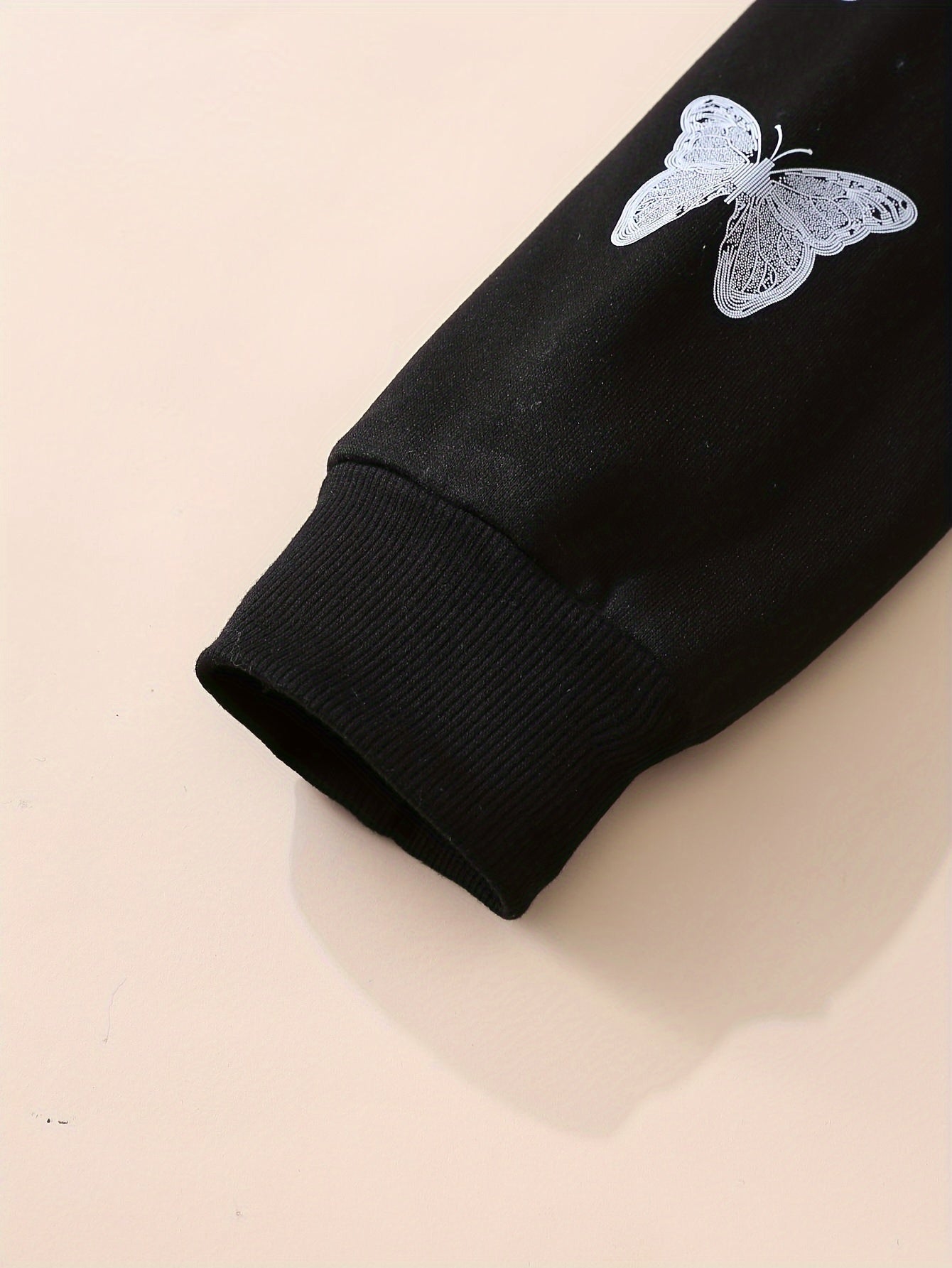 Y2K Butterfly Pattern Zip Up Hoodie, Casual Long Sleeve Drop Shoulder Hoodie, Women's Clothing