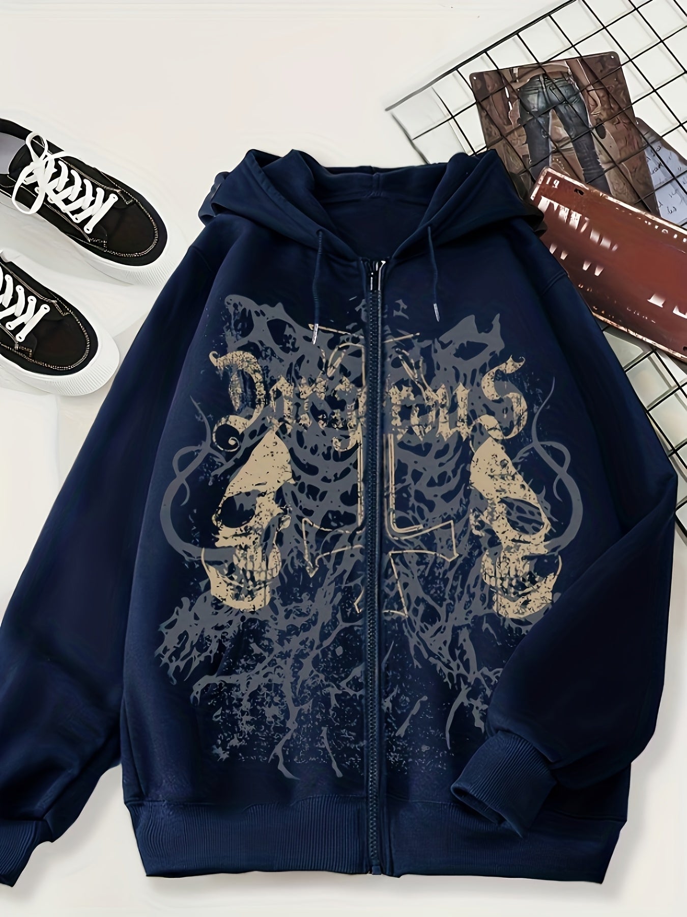 Trendy Pattern Women's Fashion Hooded Sweatshirt, Available in Christmas Red