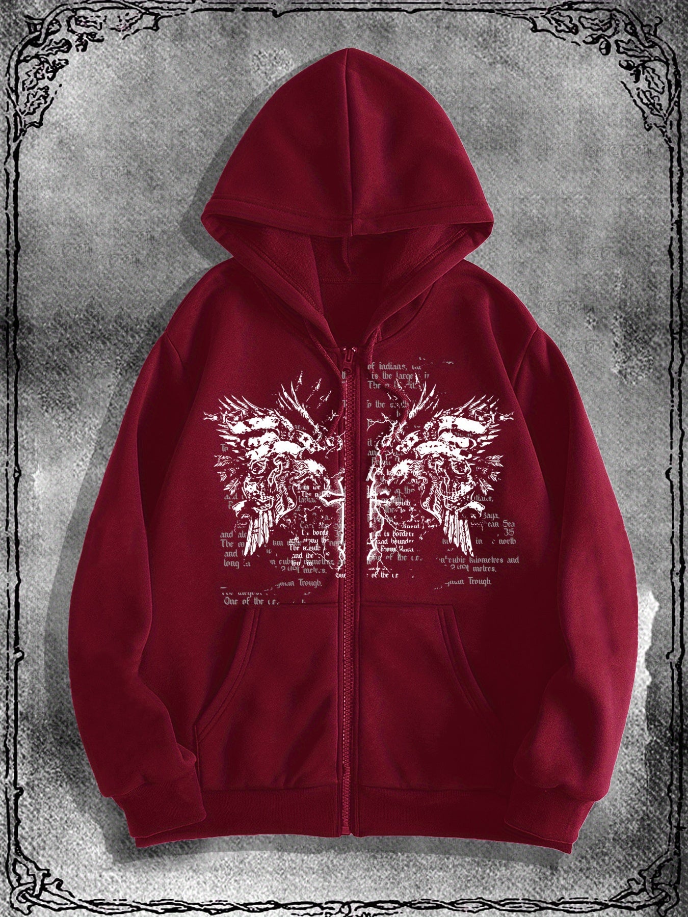 Y2K Fashion Original Style Printed Zip-Up Hoodie, a Trendy Streetwear Zip-up Hoodie Suitable for Casual Occasions, the Perfect Choice to Pair with Fashionable Outfits