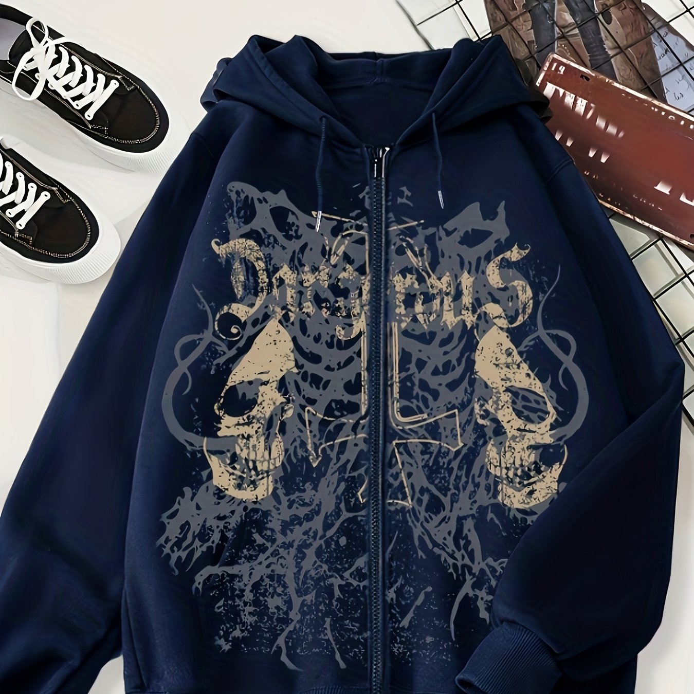 Trendy Pattern Women's Fashion Hooded Sweatshirt, Available in Christmas Red